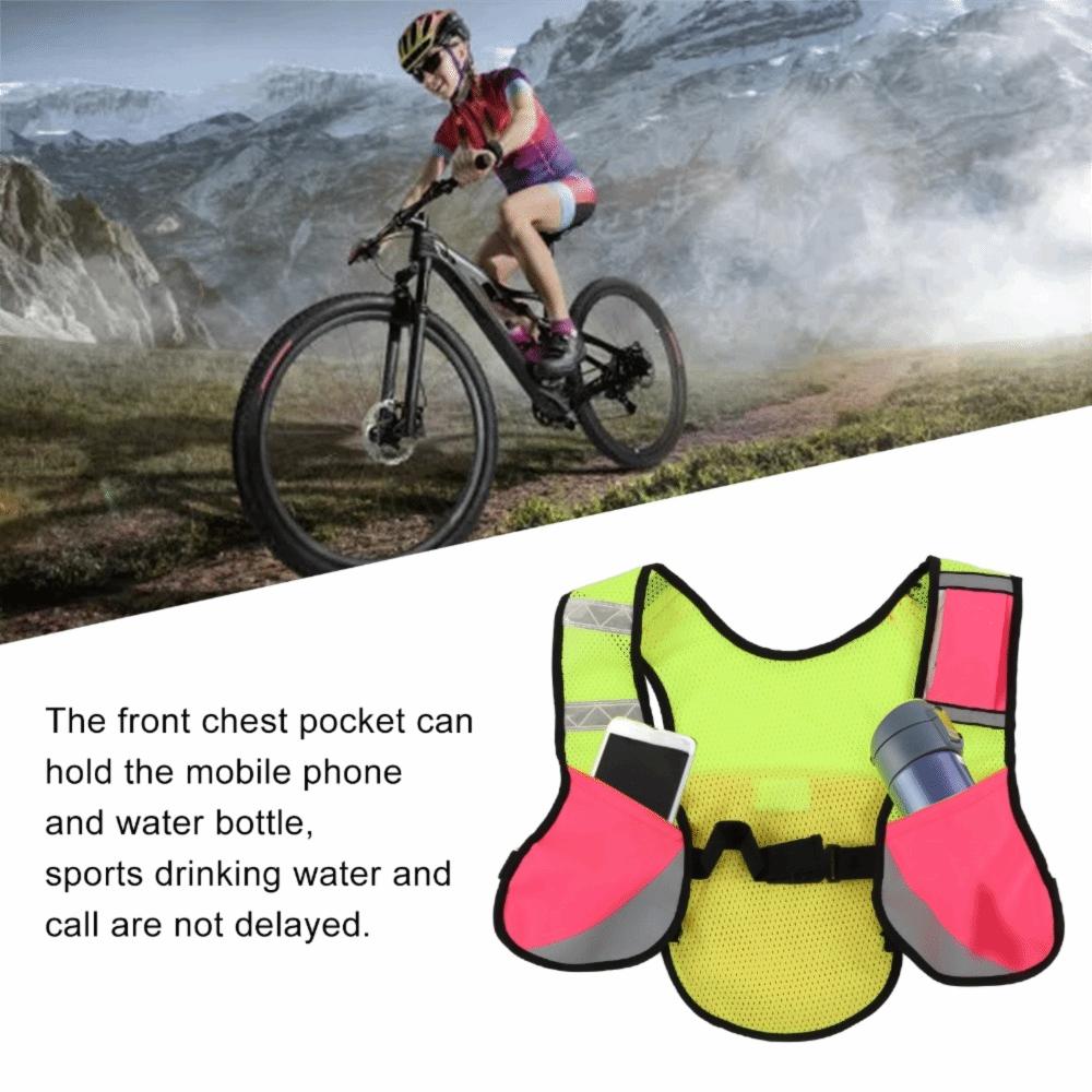 Pink Running Safety Vest Elastic Night Riding Vest Durable Reflective Waistcoat Hiking Activity