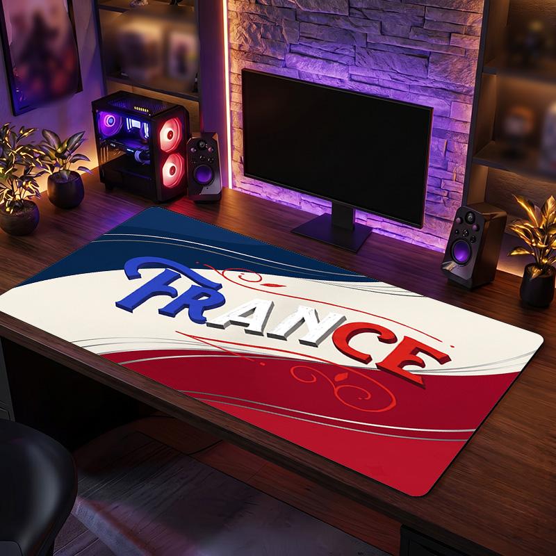 France Football Crest Mouse Pad, Extended Non Slip Rubber Desk Mat for Gaming Office Laptop Fan Gift