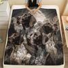 1PC Moonlit Canine Pack Print Flannel Blanket, High Quality Comfortable for All Seasons, Home Decor, Warmth and Comfort