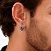 Vintage Totem Vine Pattern Hoop Earrings for Men, Hypoallergenic Metal Huggies Earrings, Rock Punk Piercing Jewelry Gift