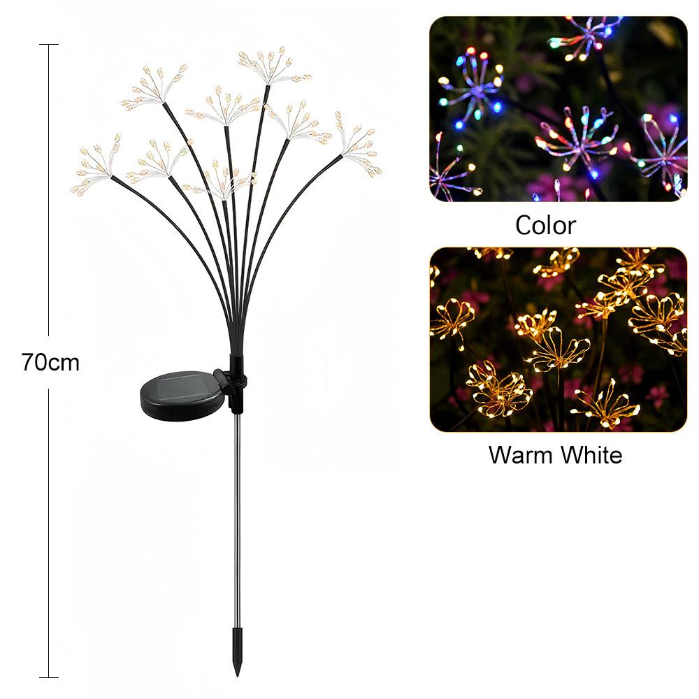 Solar LED Firework Lights Outdoor Dandelion Lamp Waterproof Swaying Starburst Light for Yard Patio Garden Christmas Decor 1-4PCS