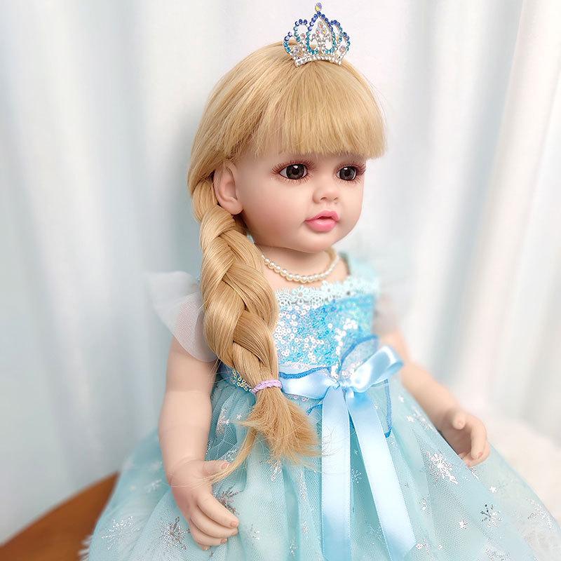 

55 см 22 дюйма Мягкая силиконовая кукла Reborn Baby Bath Doll Игрушка Реалистичная принцесса для малышей Красивая Bebe Girl Full set