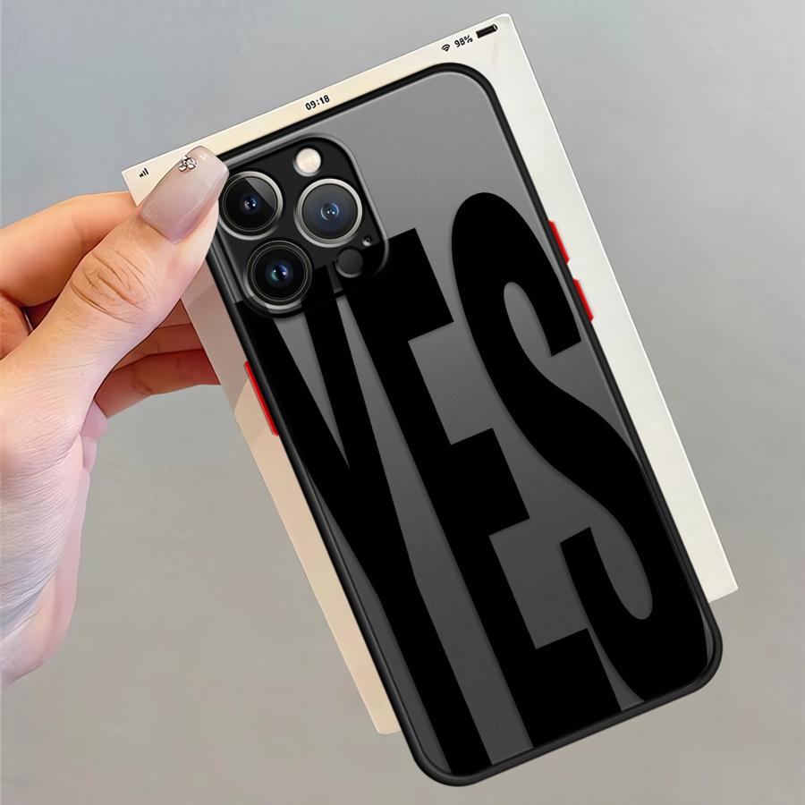 NO And YES Case for iPhone 17 Pro Max XS XR Air 7 8 SE 15 12 11 13 Mini 16 Plus 14 Funda Back Phone Cover