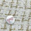 5Pcs Korean INS Cute Sweety Bow Metal Flat Button Women Coat Sweater Knitted Cardigan Craft Deco Clothing DIY Sewing Accessories