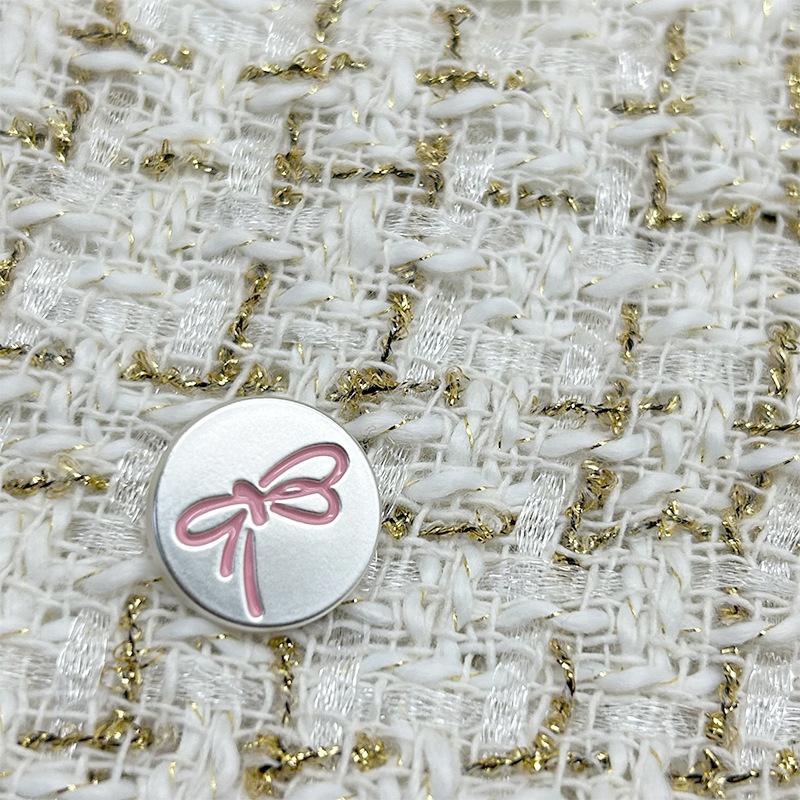 

5 шт. Милые бантики, металлические плоские пуговицы, женское пальто, свитер, вязаный кардиган, декор для рукоделия, одежда, аксессуары для шитья своими руками 15mm розовый