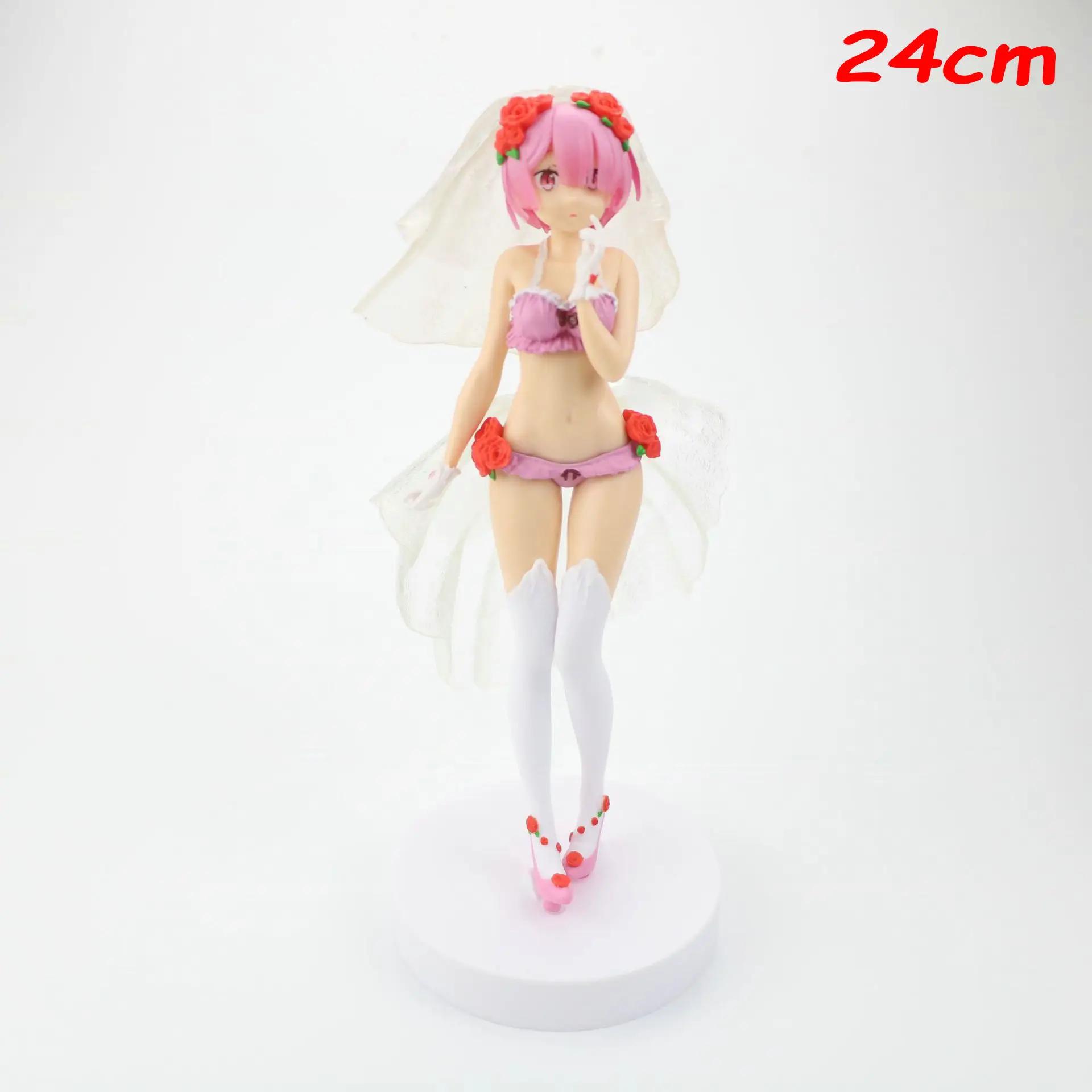 

Anime Re:Life In A Different World From Zero Rem Ram Wedding Dress Kimono Girls Figurine Toys PVC Action Figure Model Doll Gift