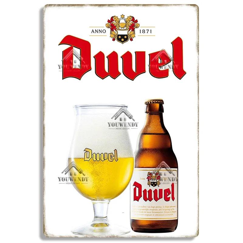 Duvel Beer Vintage Metal Poster, Retro Tin Sign, Decorative Plate, Room Decoration for Pub, Bar, Cave, Club, Wall Art Decor