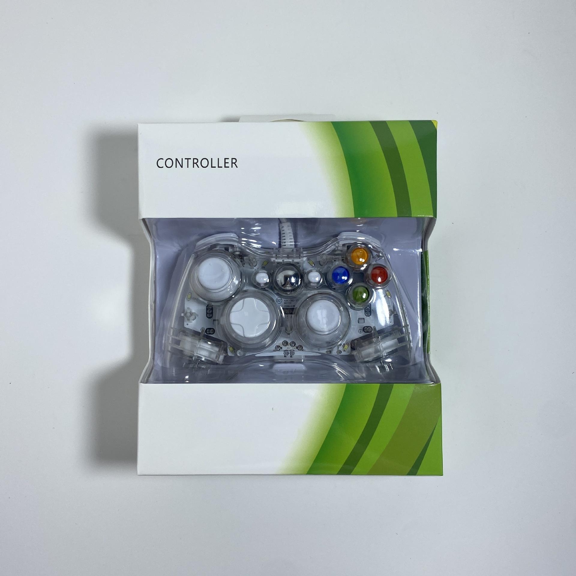 

Проводной USB-контроллер VAORLO для Xbox 360, джойстик с прозрачным корпусом, геймпад для ПК с Windows, компьютера со светодиодной подсветкой прозрачный