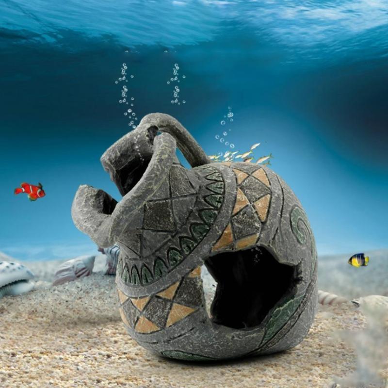 Aquarium Resin Vase Decor Betta for Tank Accessories for Freshwater and Saltwate