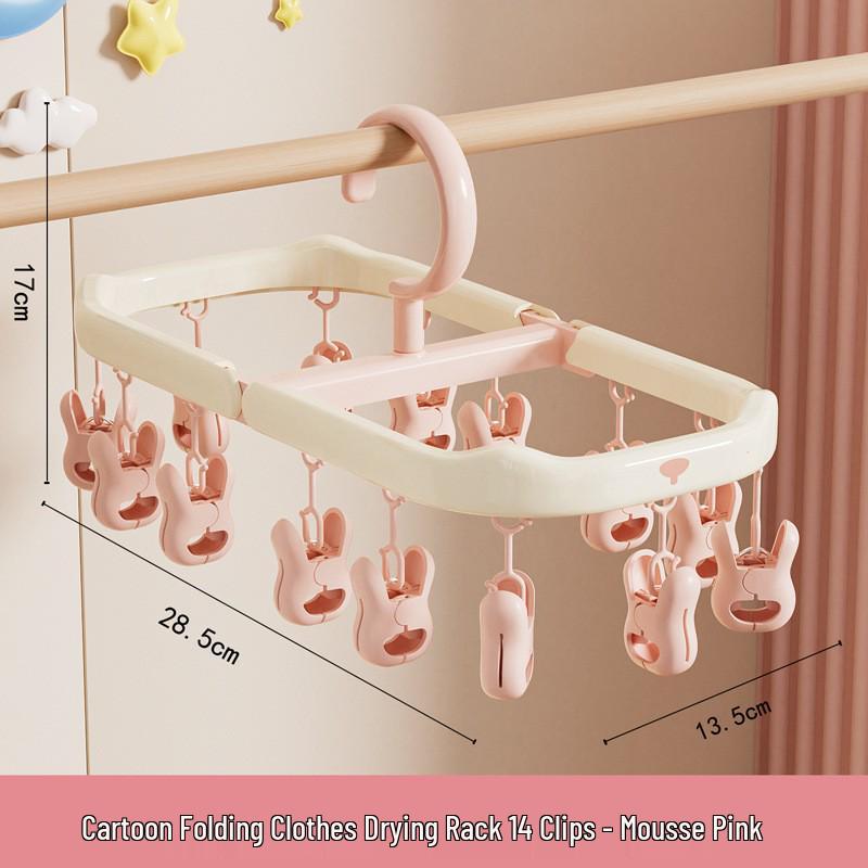 Multi-functional Folding Drying Rack for Bibs, Hats, and Socks – Perfect for Home, Balcony, or Dormitory Use