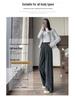 Women's Fleece-Lined Chenille Wide-Leg Pants: Tall, Draped, Casual Style for Spring & Autumn 2025