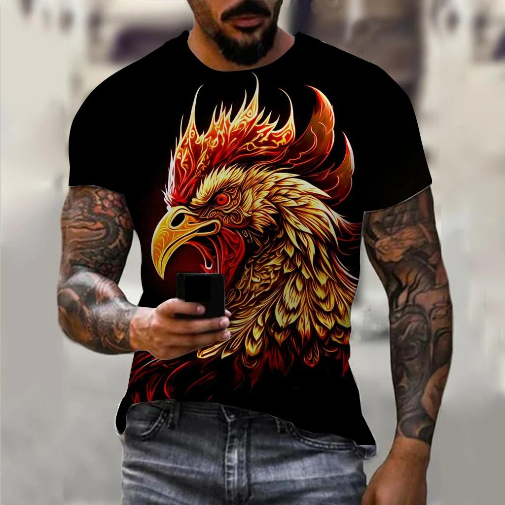 Tricou bărbați pentru bărbați Tricouri grafice cu cocoș cu animale imprimate 3D Topuri supradimensionate Tricouri cu mâneci scurte de stradă Îmbrăcăminte bărbătească de vară