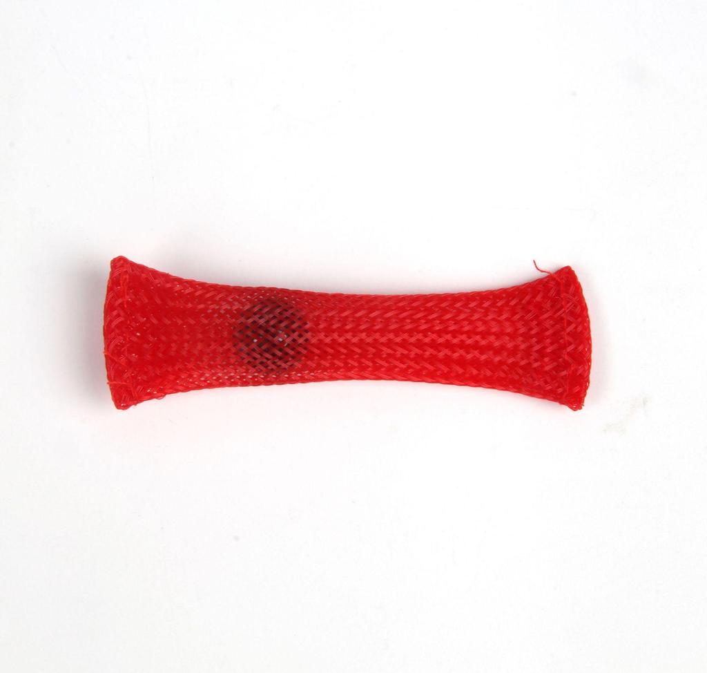 Colorful Beaded Stress Relief Fidget Toy - Woven Net Tube with Marble