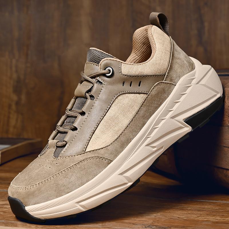 Fashion Luxury Brand Men Genuine Leather Sneakers Thick Bottom Men's Walking Shoes New Arrival Sneakers Man Skateboard Footwear Trainers