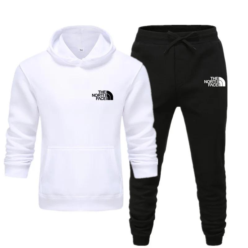 Men's Casual Sportswear Set - Trendy Letter Print Hoodie Pullover