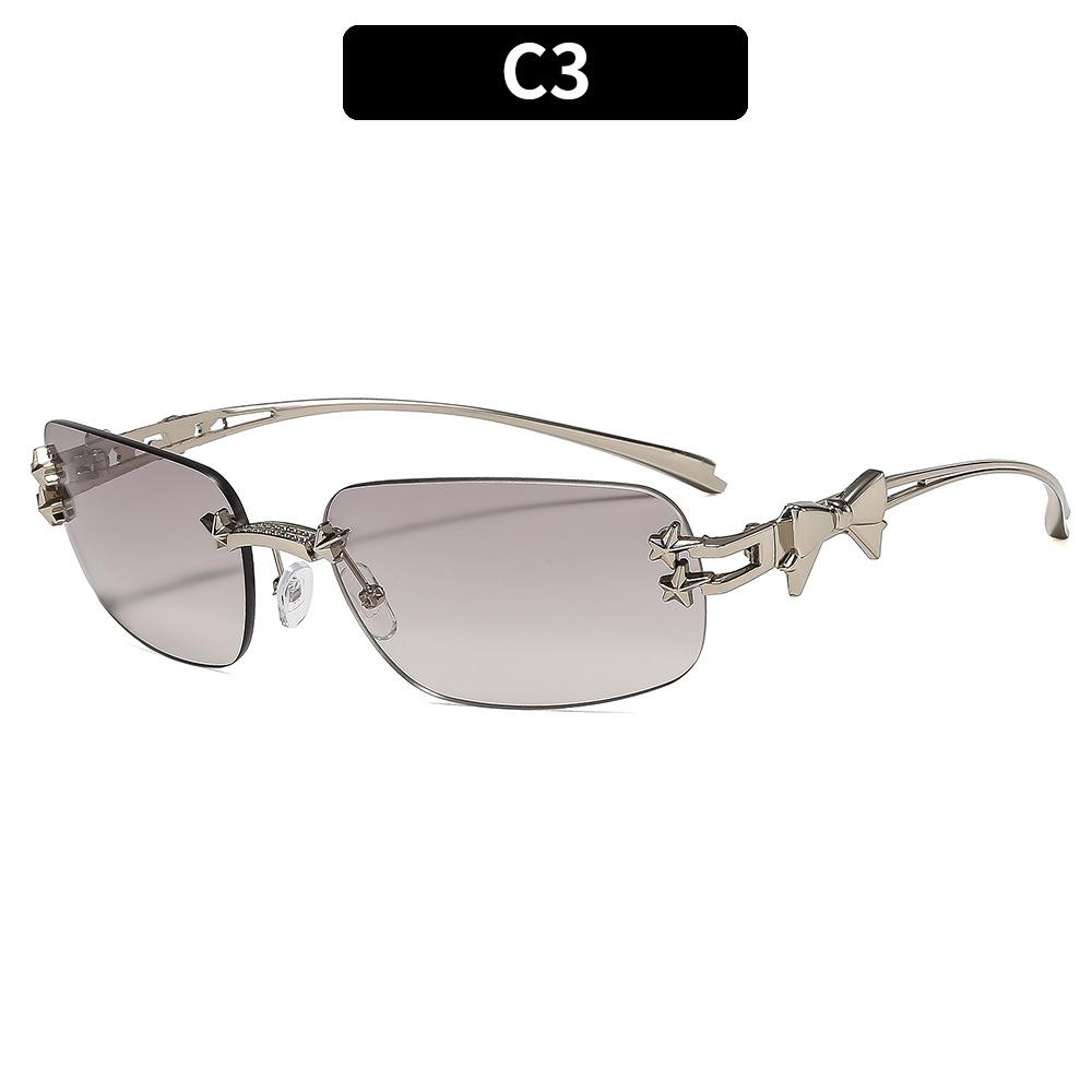 Ins Korean Fashion Y2k Rimless Sunglasses Women Luxury Brand Square Sun Glasses Personality Punk Eyeglasses Female Eyewear