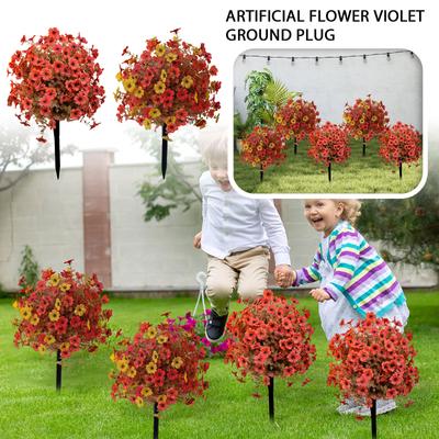 Künstliche Blume Violett Erdstecker Mit Erdspießen Gartendekoration Künstliche Blumen Dekoration Simulation Grüne Pflanze