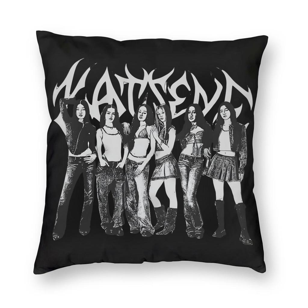 Katseye Kpop Style Girl Group Pillowcase Printing Polyester Cushion Cover Decoration Throw Pillow Case Cover Home Dropshipping 40*40Cm