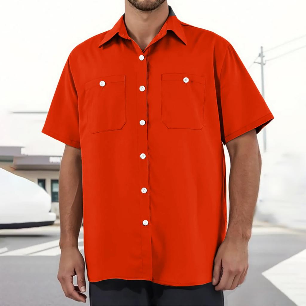 Men's Loose Casual Multi-pocket Workwear Shirt