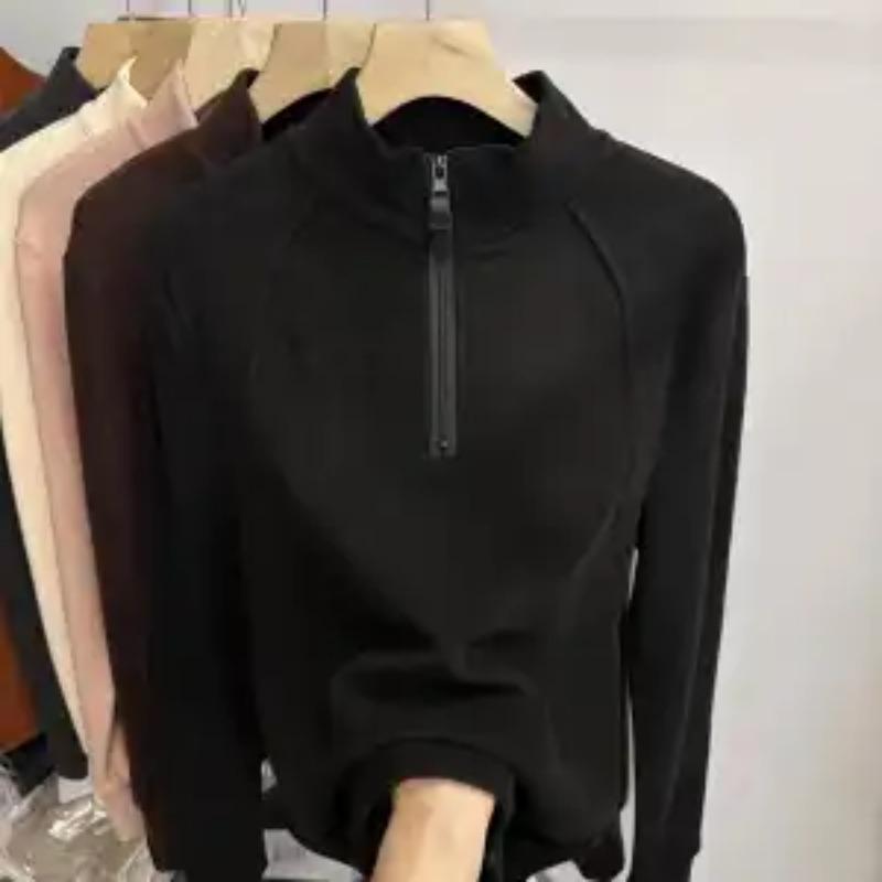Plus Size Women Half Turtleneck Fleece Lined Warm Base Layer Top For Autumn Winter