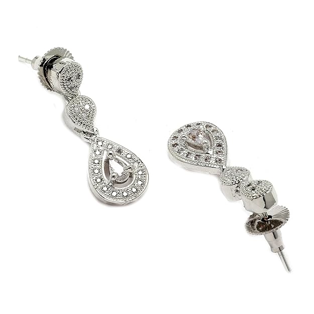 Jewellery Set Fascinating Gold Tone Necklace Set & Earring Adorned with American Diamond Jewellery for Women and Girl