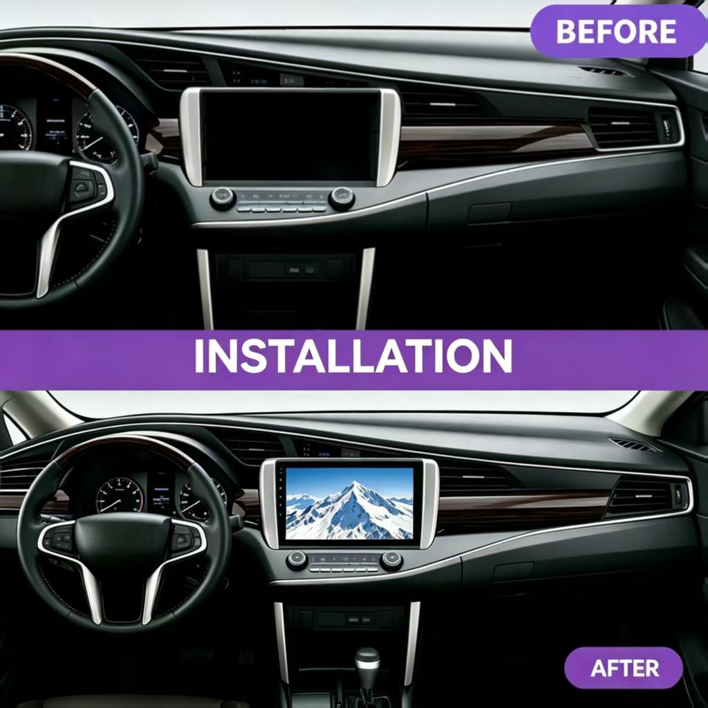 For TOYOTA INNOVA 2016+ 9 Inch Car Fascia Frame Decorative Panel Mounting Auto Interior Accessories Modification Panel