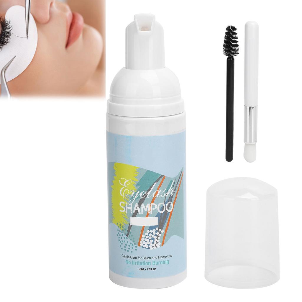50ml Eyelash Shampoo Moisturizing False Eyelash Extension Shampoo with Brush Tool