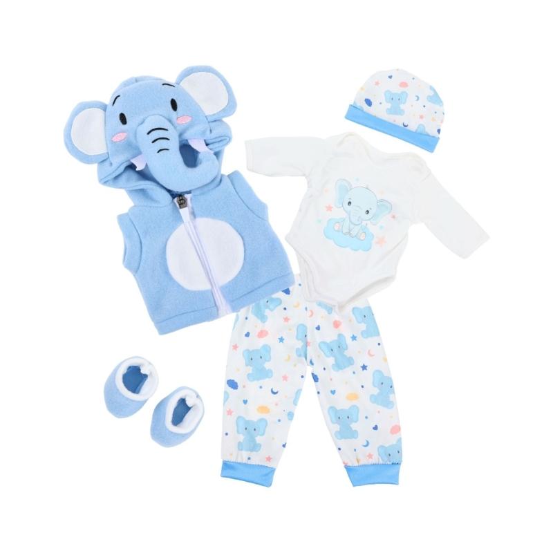 18 Inch Doll Winter Clothes Soft Fleece Cartoon Costume For Girl Dolls Simple Dressing Kids Play Fabric