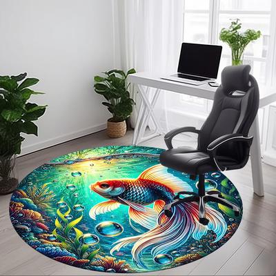 1 Stück Goldfisch Ozeanarium Stuhl Teppich für Büro Rutschfest, Teppich für Büro, Zimmer, Gutes Geschenk für Familie oder Freunde, yy251226198