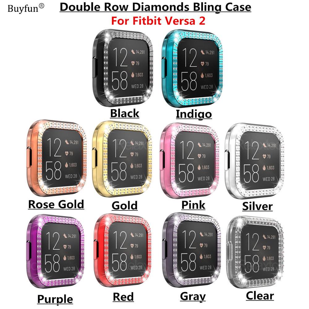 Dos filas Bling Diamond Watch Case para Fitbit Versa 2 Plating PC Case Fitbit  Versa Watch Cover comprar a buen precio — entrega gratuita, reseñas reales  con fotos — Joom