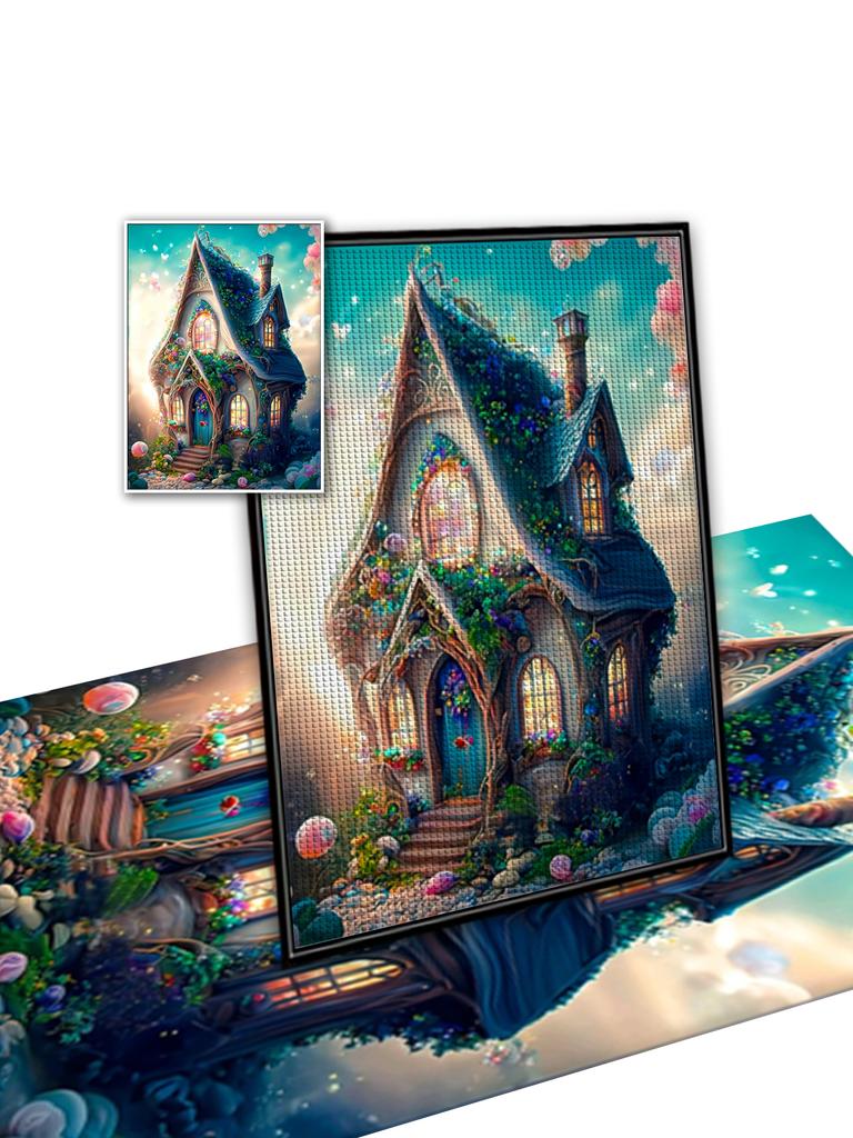 Flower Cottage Personality DIY Full Drill Diamond Decorative Painting