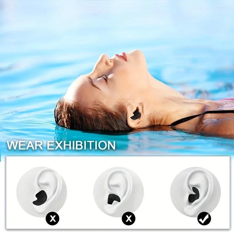 Latest Models A Pair Of Reusable Swimming Earplugs For Swimming, Surfing, And Snorkeling. Available In A Variety Of Colors.