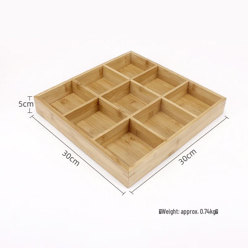 ZISIZ Bamboo Divided Serving Tray for Hot Pot