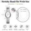 Silver Watch with Accordion Stylish Analog One Size Fits Stainless Steel Quartz Fashion Accessory Perfect Gift for Day Women's Strap, Waterproof