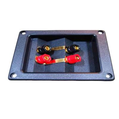 4 Way Speaker Box Clamp, Home Car Stereoes Binding Post Rectangle Spring Cup Connectors Speaker Junction Box Back Panel