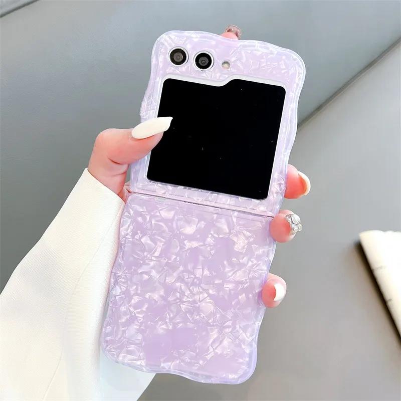 

Чехол с лазерным узором для Samsung Z Flip 6, волнистый чехол-бампер для Samsung Galaxy z Flip 5 Flip4 Flip3, жесткие чехлы для телефонов класса люкс For Samsung Z Flip 5