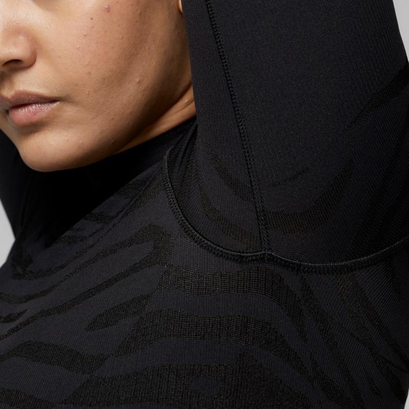 Adidas X Stella McCartney Seamless Yoga Crop Top Fashion Comfortable Versatile Long Sleeve Regular T-Shirt Women Tops Black GU1636