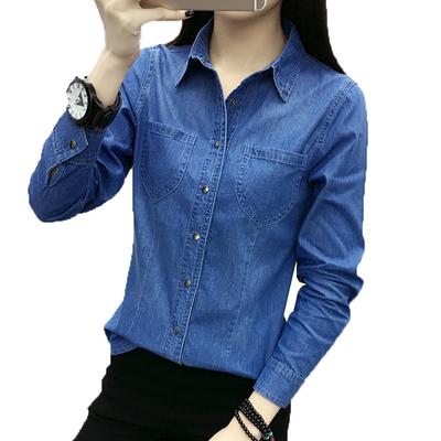 Camicia di jeans Design Sense da donna Camicie casual con fondo sottile primaverile e autunnale a maniche lunghe