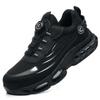Fashion Rotating Button Safety Shoes Steel Toe Sneakers Indestructible Black Work Shoes for Men Lightweight Non-slip Protective Sneakers
