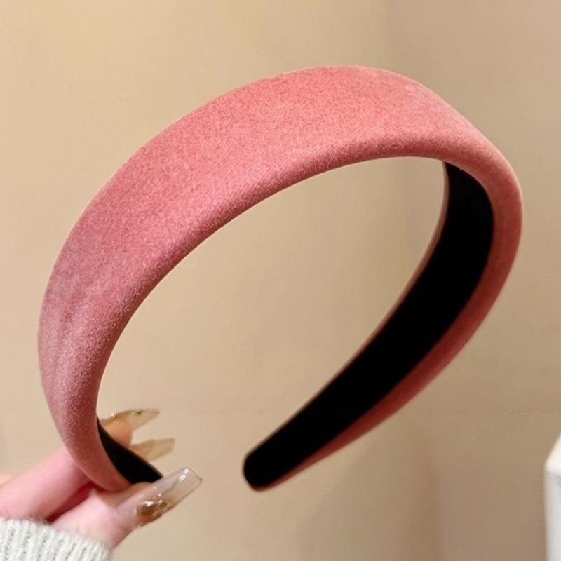 Damen 2024 Rotes Samt Breites Stirnband - High-End Winter Haaraccessoire