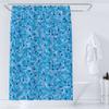Tende da Doccia con Motivo a Mosaico Blu Tenda da Bagno Impermeabile in Poliestere Geometrica per Bagno Decorazione della Casa Tenda con Ganci