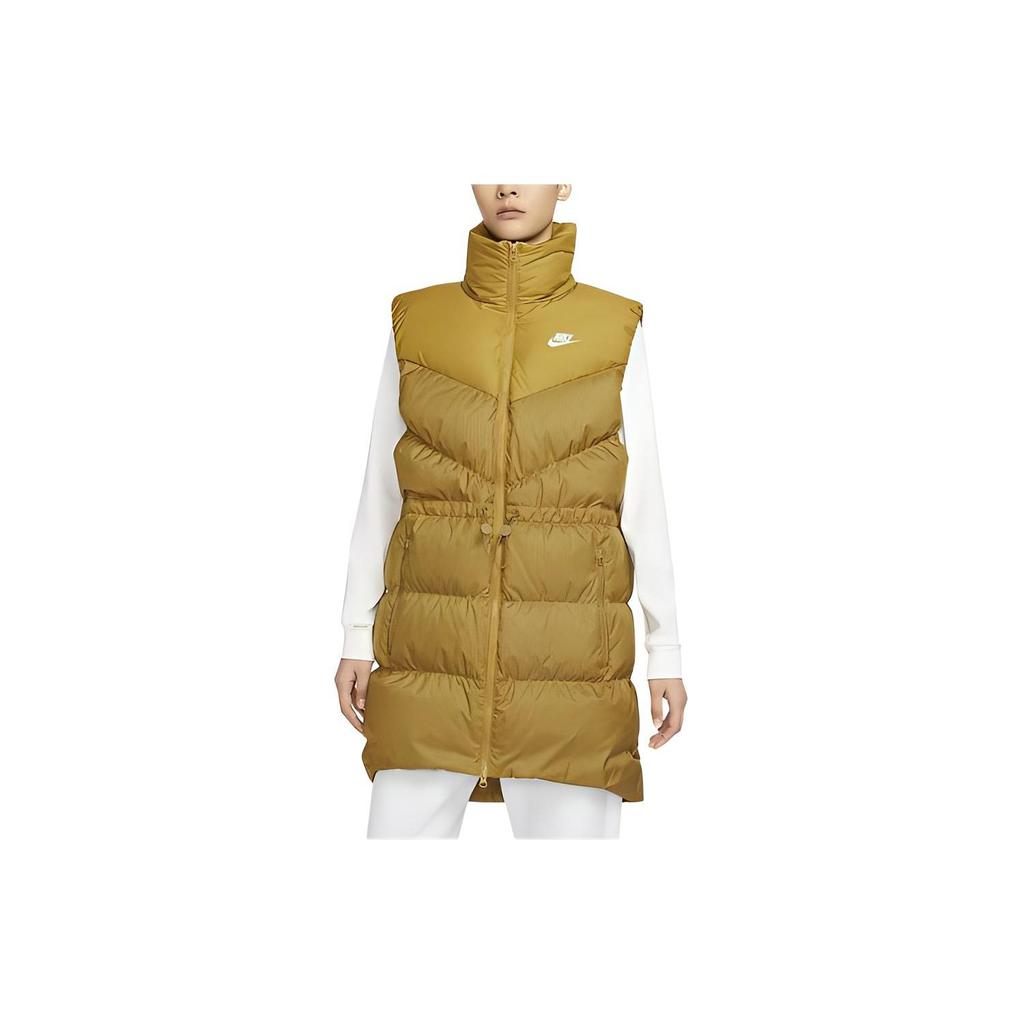 Nike Sportswear Windpuffer Therma-FIT Solid Color Zip-Up Stand Collar Loose Vest Women vest Bronze FN0031-716