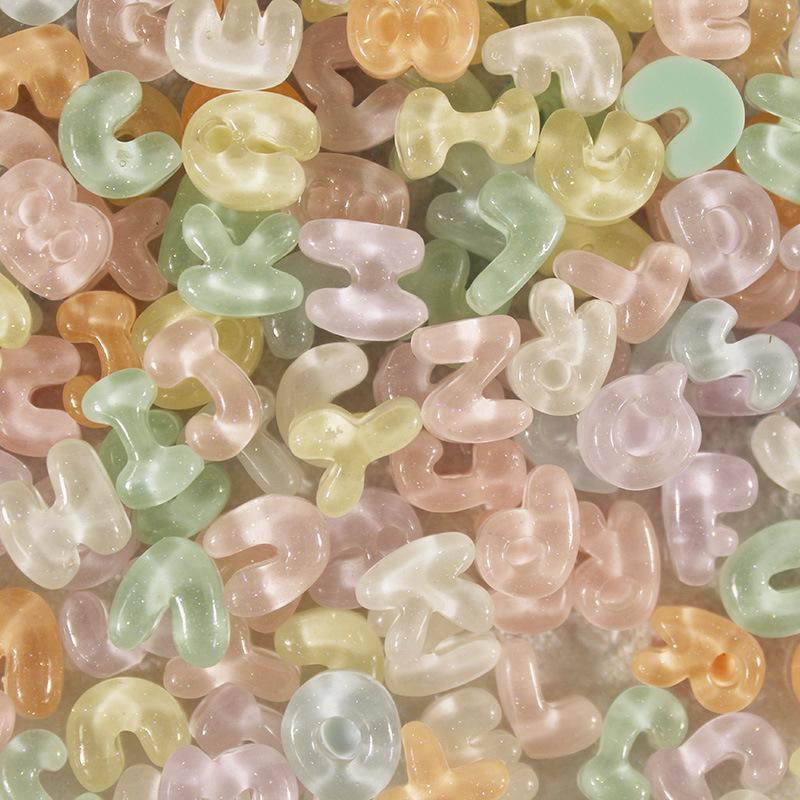 Acrylic Alphabet Beads 50PCS Smooth Surface Pastel Candy Color for DIY Jewelry Bracelet Anklet Kids Craft