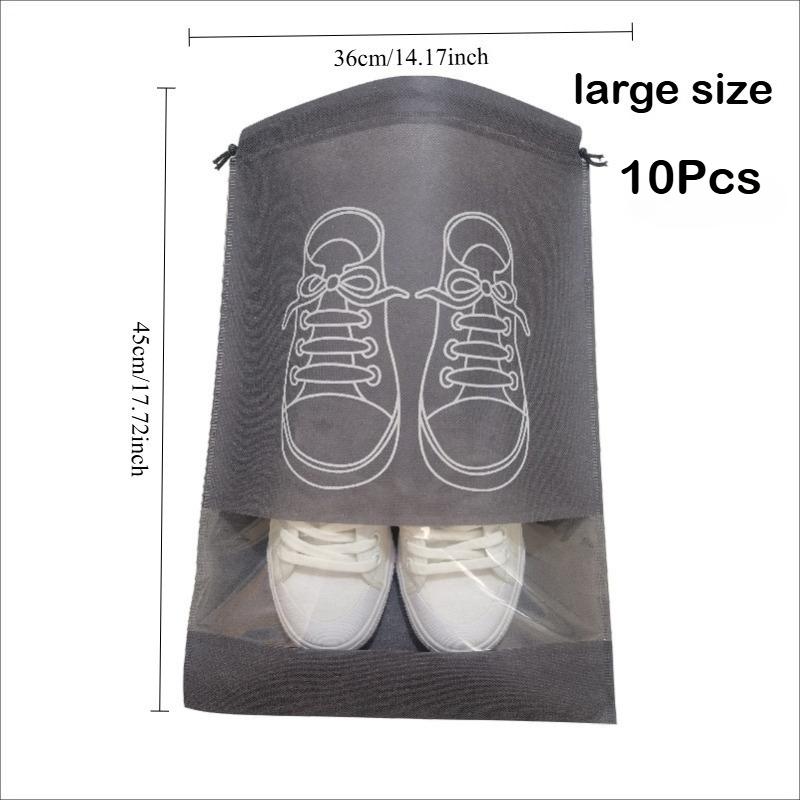 10Pcs/15Pcs/20Pcs Thick Non-woven Dustproof Shoe Bag,moistureproof Dirt Proof Drawstring Bag, Household Travel Shoe Storage Bag