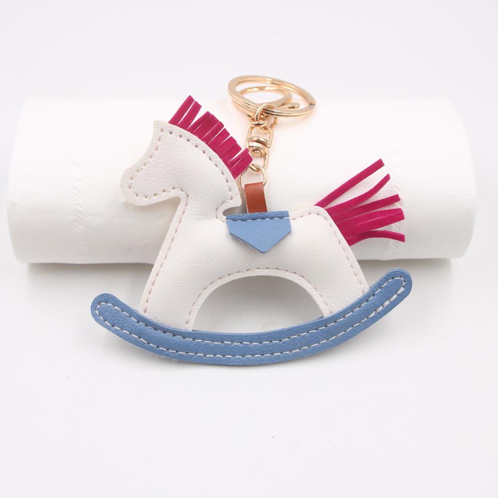 Creative Rocking Horse Boutique Pendant: Carousel Cotton Pony Keychain & Jewelry Chain