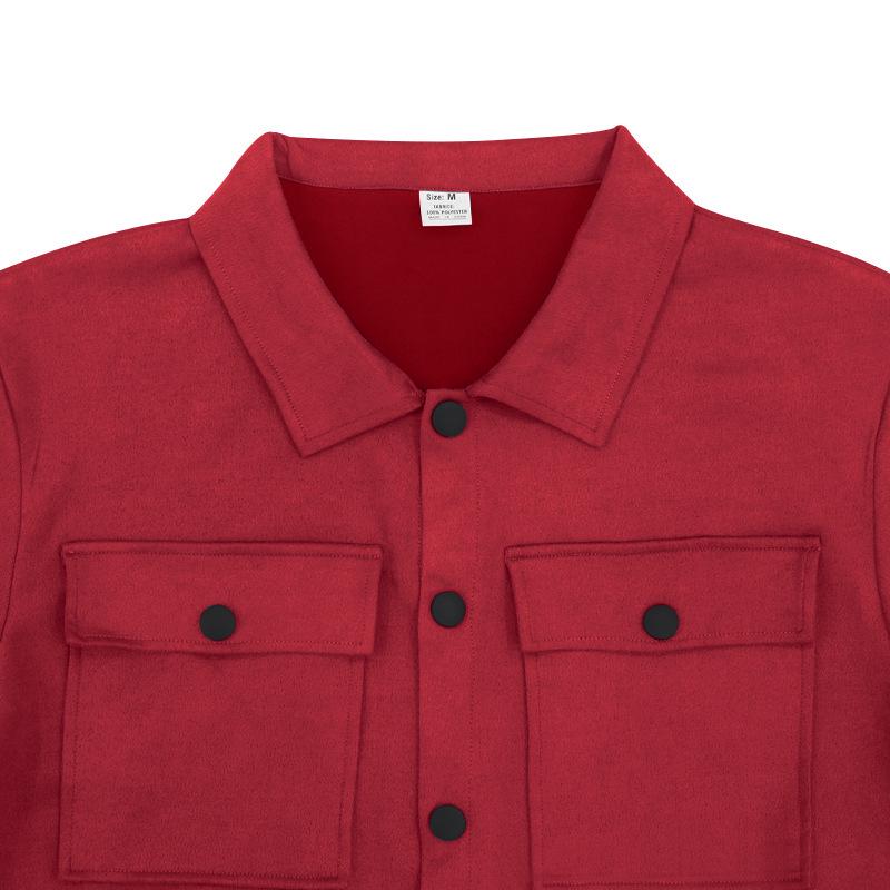 Men's Fall/Winter Suede 2-Piece Set: Single-Breasted Jacket & Trousers Suit