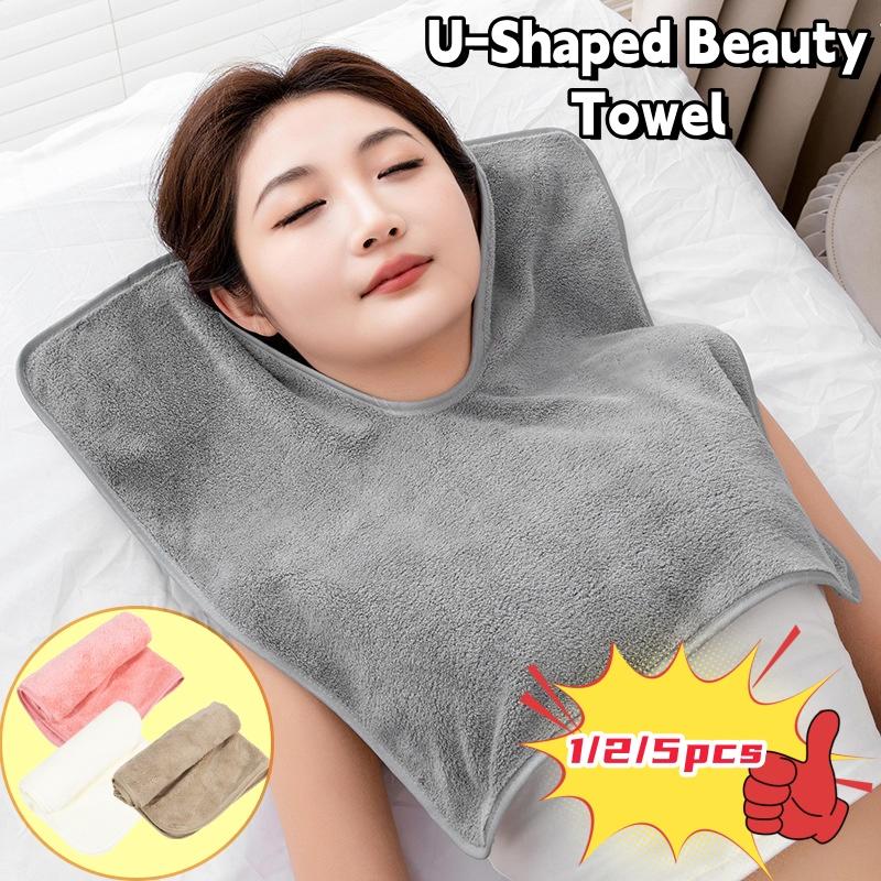 U-Shaped Beauty Towel - Ultra-Fine Fiber Facial Quick-Dry Towel, Super Soft Highly Absorbent for Salon Spa Massage Skincare Use