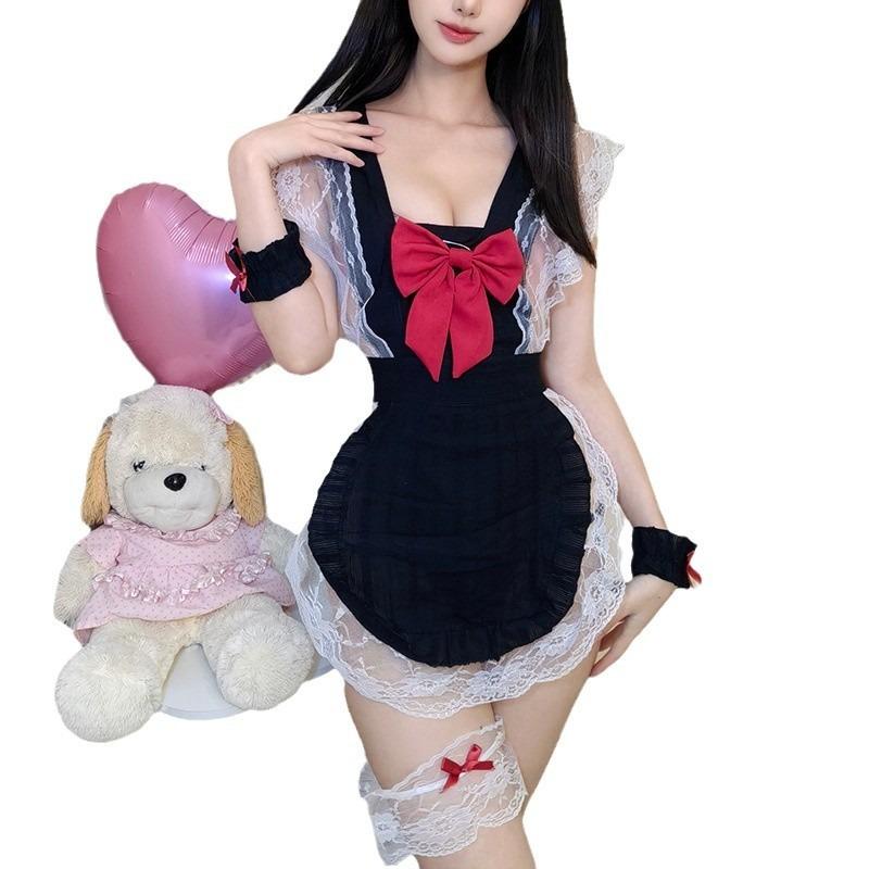 Sexy Lingerie Sexy Maid Suit Lace Hollow Maid Cosplay Uniform Free Bed Flirting