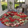 1 Stück Rose Floral Rutschfester Runder Teppich, Büro, Familie, Schlafzimmer, Großer Teppich Innenbereich Teppiche, Strapazierfähiges Polyester-L0344