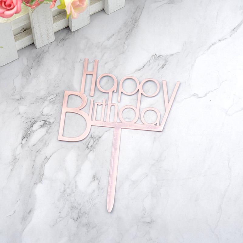 Gold & Black Mirrored Acrylic Cake Topper